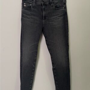 Ag Adriano Goldschmied Women's Prima Ankle Jeans in Washed Black-cigarette leg